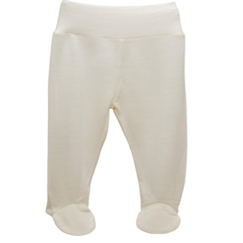 The Sleep Store - Jersey New Zealand Merino Wool - Footed Pants - Cream - 0 - 3 months
